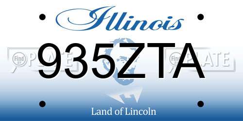 935ZTA Illinois License Plate