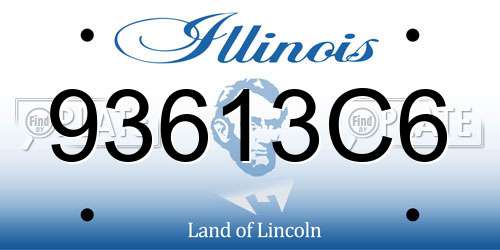 93613C6 Illinois License Plate