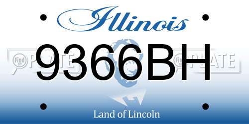 9366BH Illinois License Plate
