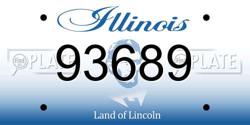 93689 Illinois License Plate