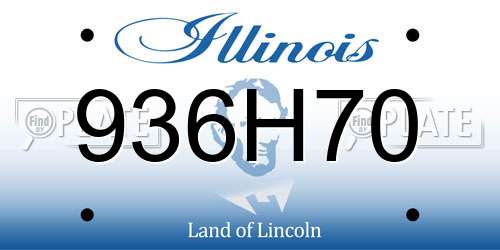 936H70 Illinois License Plate