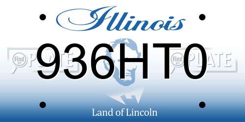 936HT0 Illinois License Plate