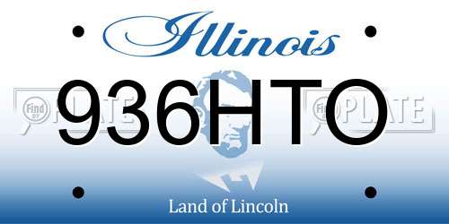 936HTO Illinois License Plate
