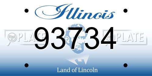 93734 Illinois License Plate