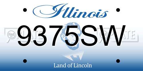 9375SW Illinois License Plate