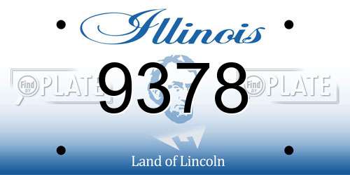 9378 Illinois License Plate
