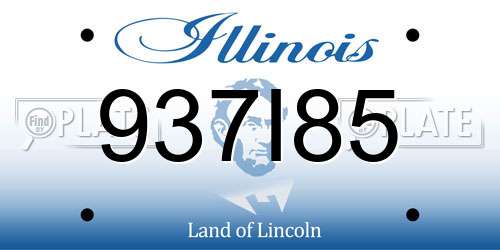 937I85 Illinois License Plate