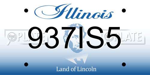 937IS5 Illinois License Plate