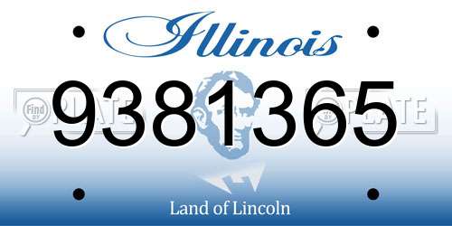 9381365 Illinois License Plate