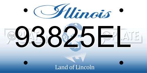 93825EL Illinois License Plate