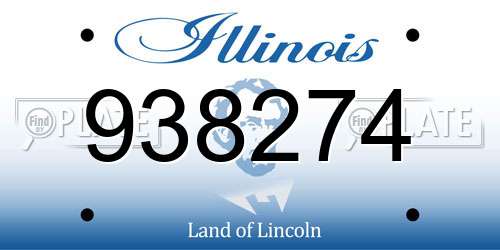 938274 Illinois License Plate