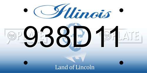 938D11 Illinois License Plate