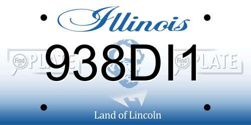 938DI1 Illinois License Plate