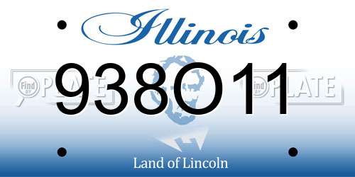 938O11 Illinois License Plate