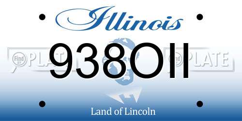 938OII Illinois License Plate