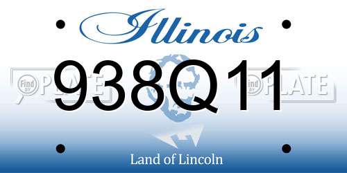 938Q11 Illinois License Plate