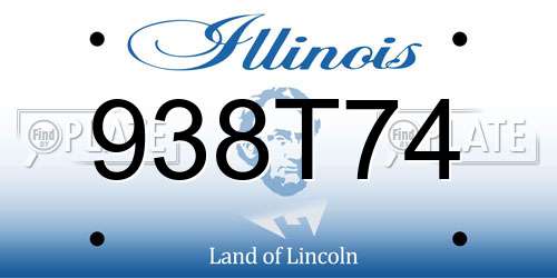 938T74 Illinois License Plate