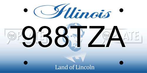 938TZA Illinois License Plate