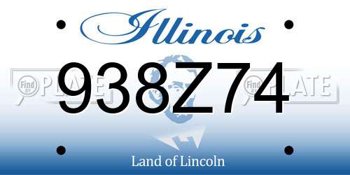 938Z74 Illinois License Plate