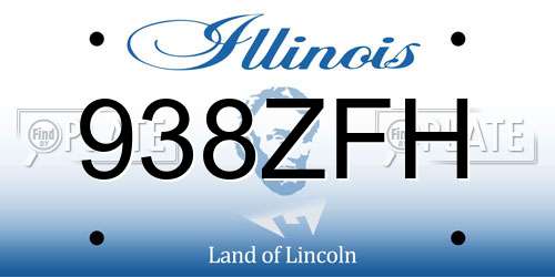938ZFH Illinois License Plate