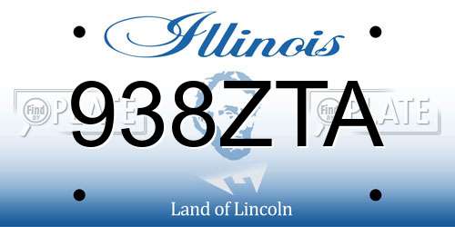 938ZTA Illinois License Plate