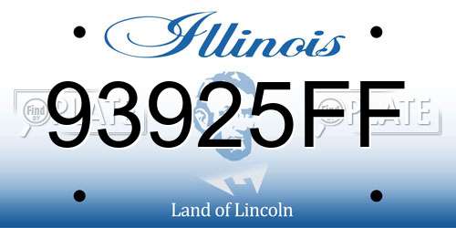 93925FF Illinois License Plate