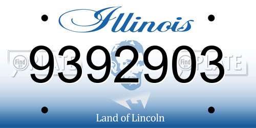 9392903 Illinois License Plate