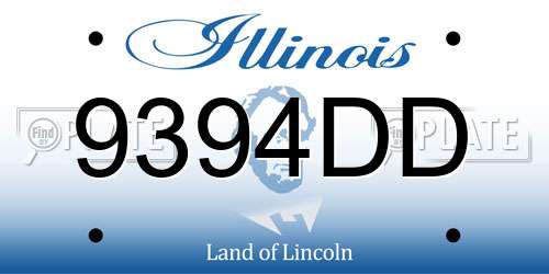 9394DD Illinois License Plate