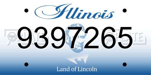 9397265 Illinois License Plate