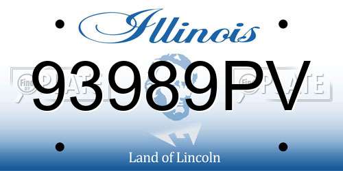 93989PV Illinois License Plate