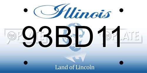 93BD11 Illinois License Plate