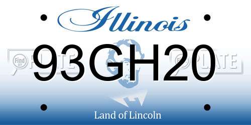 93GH20 Illinois License Plate