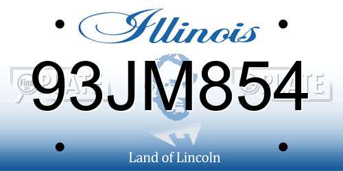 93JM854 Illinois License Plate