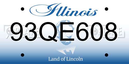 93QE608 Illinois License Plate
