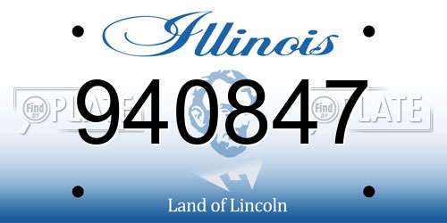 940847 Illinois License Plate