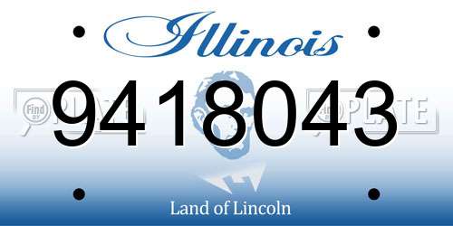 9418043 Illinois License Plate