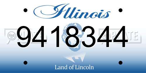 9418344 Illinois License Plate
