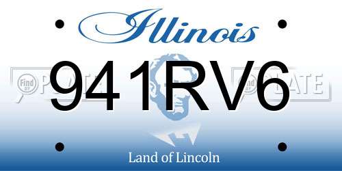 941RV6 Illinois License Plate