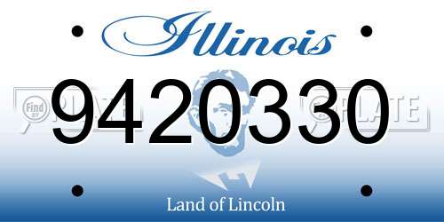 9420330 Illinois License Plate