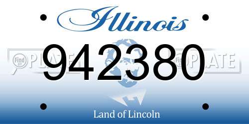 942380 Illinois License Plate