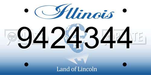 9424344 Illinois License Plate