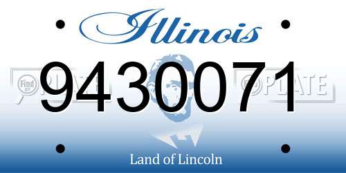 9430071 Illinois License Plate