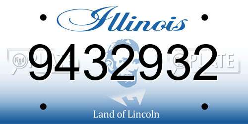 9432932 Illinois License Plate