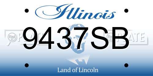 9437SB Illinois License Plate