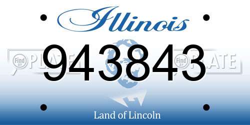 943843 Illinois License Plate