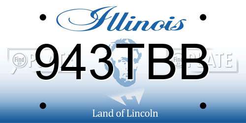943TBB Illinois License Plate