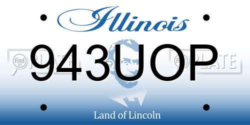 943UOP Illinois License Plate