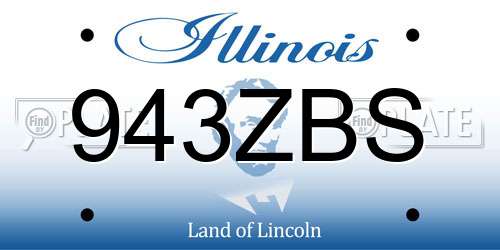 943ZBS Illinois License Plate