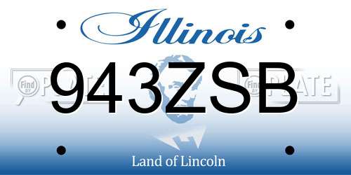 943ZSB Illinois License Plate