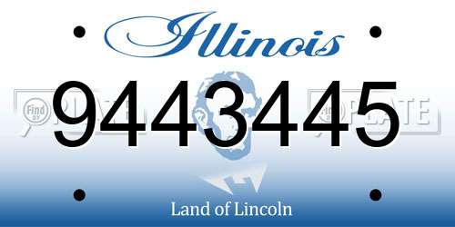 9443445 Illinois License Plate